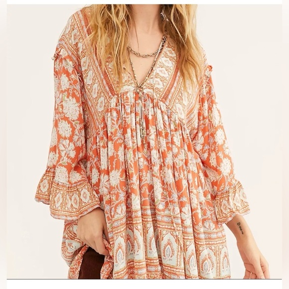 Free People Moonlight Dance Tunic Coral Combo - Picture 3 of 10